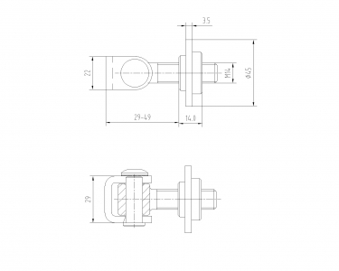 Петля сварная регулируемая М14. JL02Q