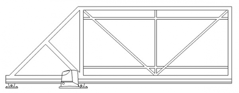 Каркас откатных ворот 4 на 2 метра в комплекте с автоматикой Roteo
