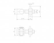 Петля сварная регулируемая М14. JL02Q