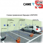 Автоматический парковочный барьер CAME Unipark, комплект на 2 места