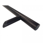 Ручка односторонняя, круглая 45°, 32x1000 мм (AISI 304, универсальная, черный мат)